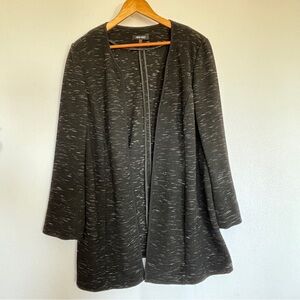 Nine West 16W Open Jacket Black/White Tweed Long Sleeve Trendy Versatile Chic